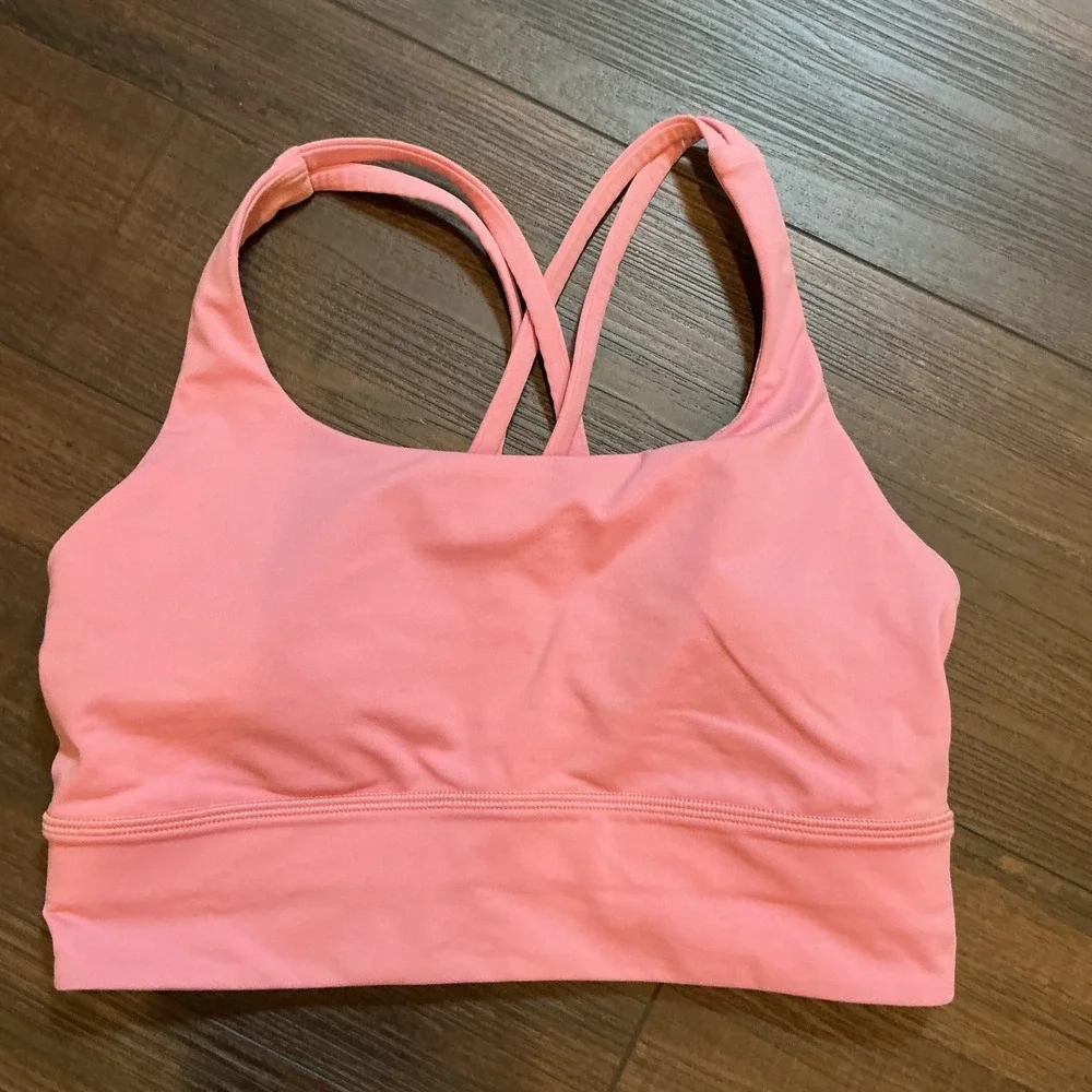 Lululemon Free to Be Bra Pink Strappy Back Yoga Sports Bra Size 6 LW2EB9S